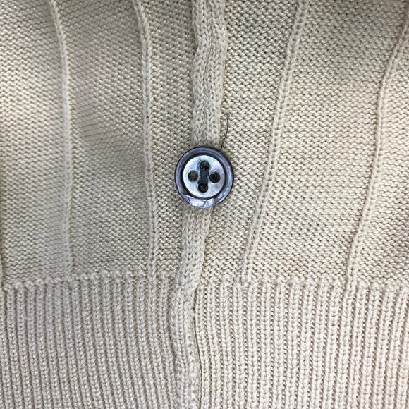 BRANDINI Italy Silk Polo Top Men XXL Sand Wide Rib Business Casual Academia Y2K - Picture 6 of 10